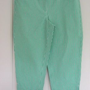 Talbots Green White Trouser Picnic Size 12